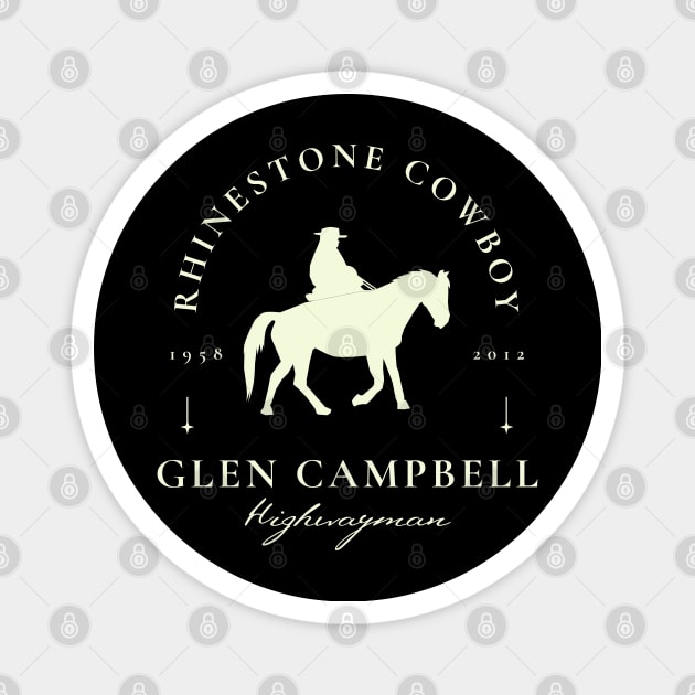 Glen Campbell - Rhinestone Cowboy // Fan Art designs Magnet by Liamlefr